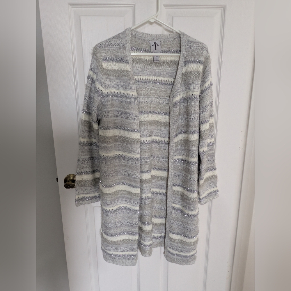 Rain & Rose Long Sparkly Cardigan